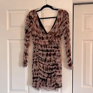 NWT long sleeve Zara ruched dress